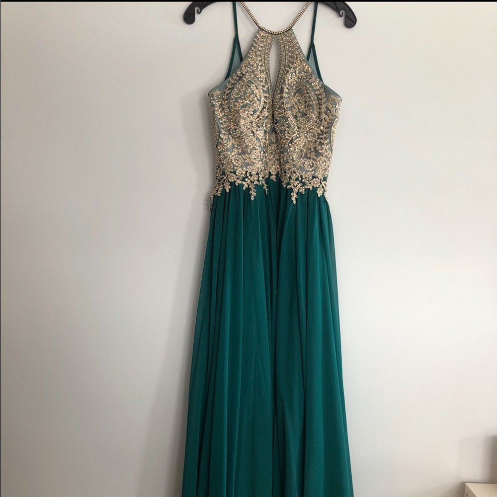 Jade green formal dress
